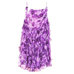Gorgeous WHBM purple ruffled strapless dress!